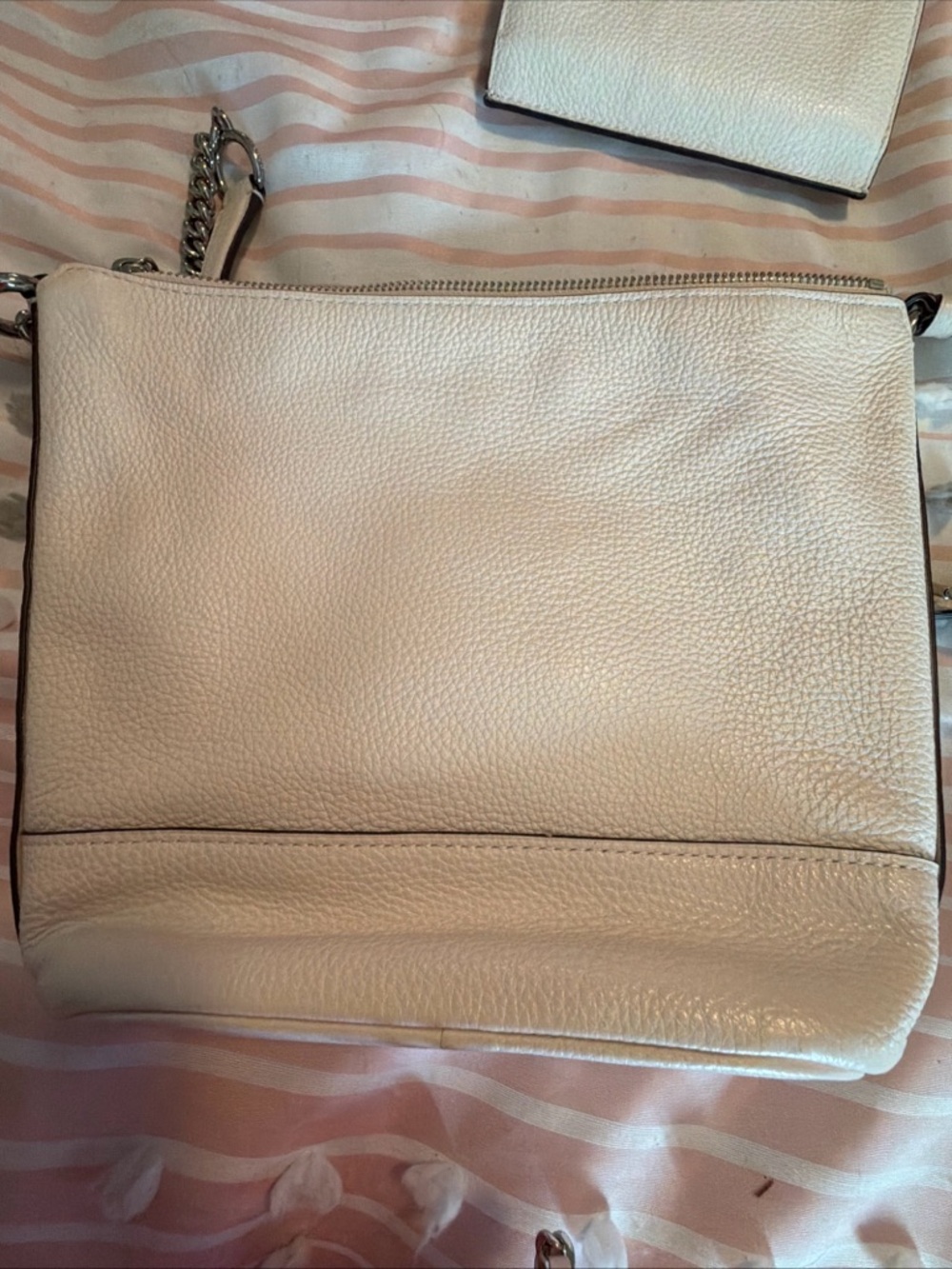 Bundle! Coach Ivory Studded Leather Shoulder Bag WITH  Matching Wallet - Picture 4 of 14